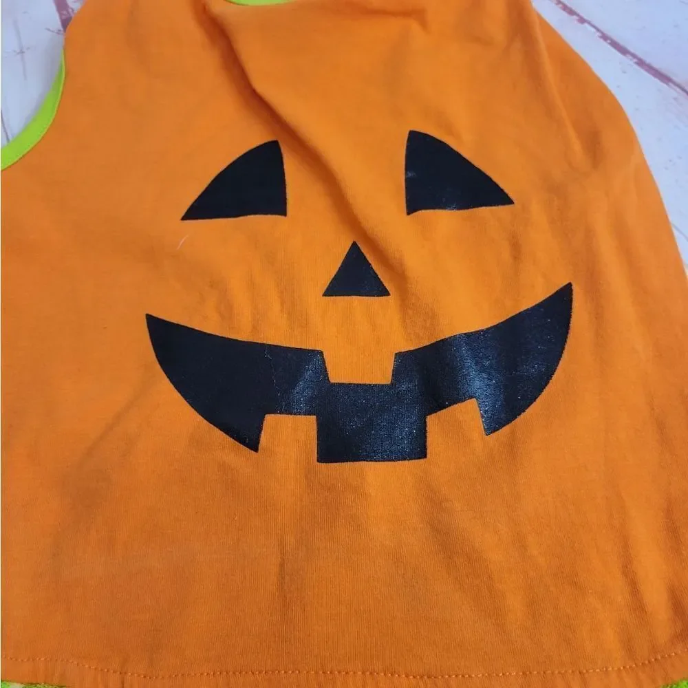 Martha Stewart pets pumpkin jack-o-lantern costume with tutu shirt L